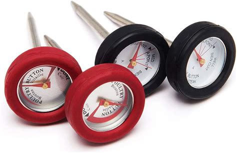 Grillpro 11381 4 Piece Min Meat Thermometers With Bezel