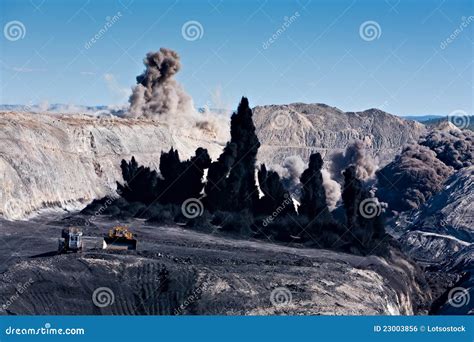 Coal Mining Explosion Stock Photo Image Of Mining Earthworks 23003856