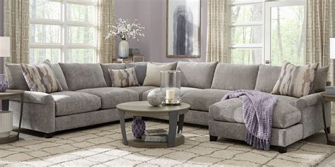 Grand Via Gray 4 Pc Sectional Living Room Sets Furniture Living Room