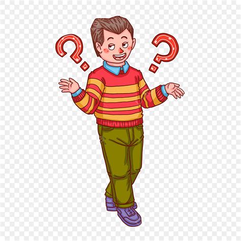 Cartoon Character With Question Mark