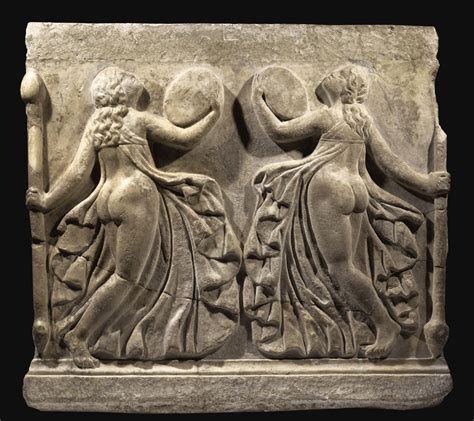 A Marble Relief With Dancing Maenads Roman Imperial Circa 1st Century