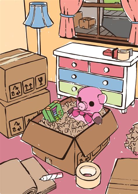 Pig In Box Concept Art From Unpacking 2 3 2017 ACMI Collection