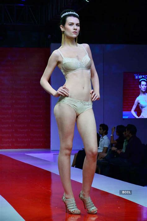 A Model Walks The Ramp During Triumph Lingerie Fashion Show Held At Hyatt Regency In Mumbai On