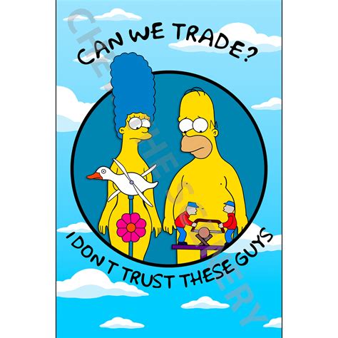 The Simpsons Naked Homer And Marge I Dont Trust Etsy
