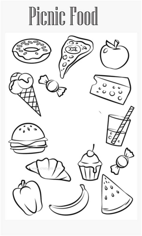 Picnic Food Coloring Pages Picnic Food Clipart Black And White Hd
