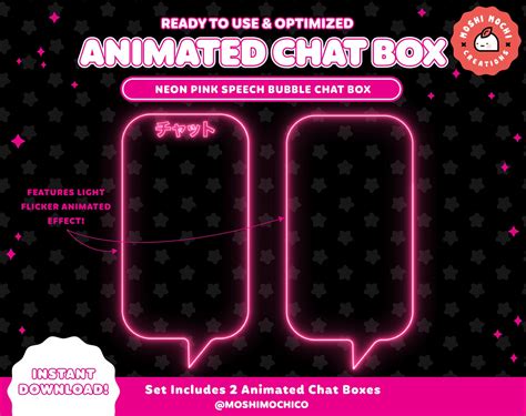 Animated Neon Chat Box For Twitch Custom Stream Overlay Etsy Uk
