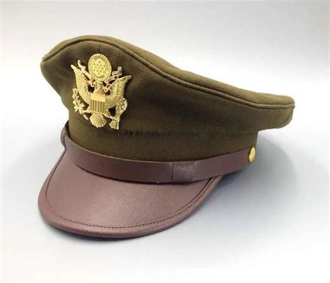 Ww2 Us Army Air Corps Officer Crusher Hat Military Cap With Golden
