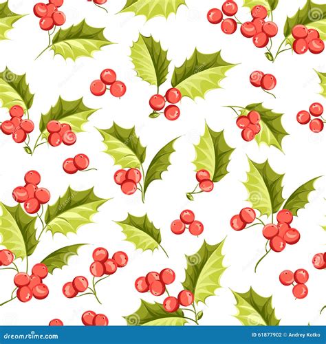 Mistletoe Seamless Pattern Stock Vector Illustration Of Isolated