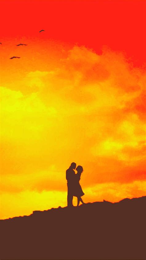 Couples Sunset Silhouette Love Hd Wallpapers 1080x1920 Sunset