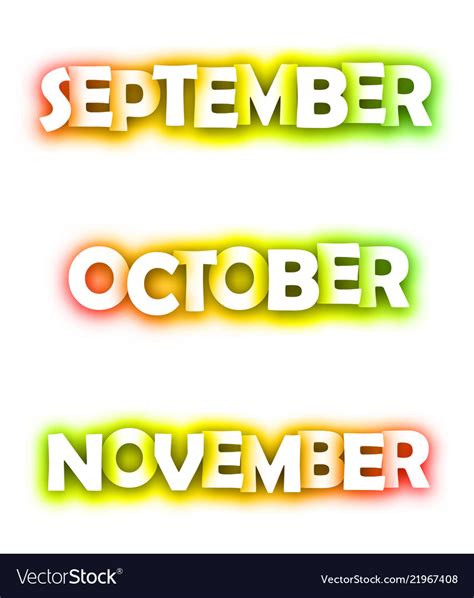 September October November Spectrum Banners Vector Image