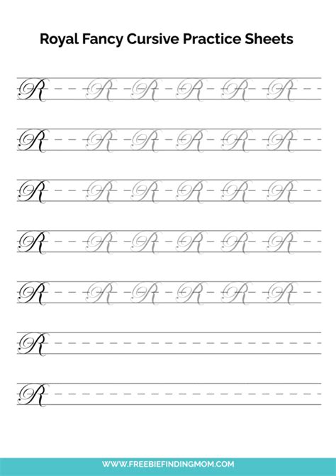 Free Royal Fancy Cursive Letters Practice Sheets Freebie Finding Mom