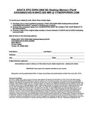 Fillable Online Mail In Rebate Redemption Form Fax Email Print