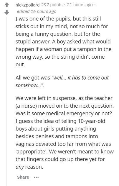 The Most Awkward Questions Sex Ed Teachers Have Ever Taken Funny