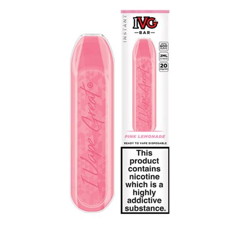 Pink Lemonade Ivg Bar Disposable Vape Pod Kit 600 Puffs Vape Korner
