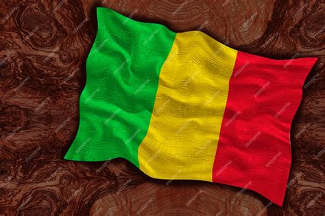 Bandeira Nacional Do Mali Fundo Com Bandeira Do Mali Foto Premium