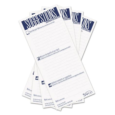 Safco® Suggestion Box Cards 3 12 X 8 White 25 Cardspack National Everything Wholesale