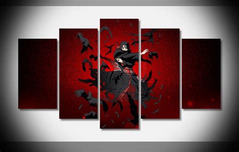 5 Panels Modern Abstract Itachi Uchiha Naruto Anime Poster Gallery Wrap