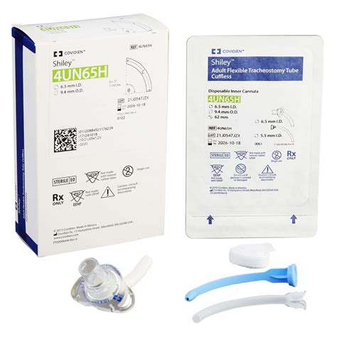 Uncuffed Tracheostomy Tube Shiley Disposable Ic Size 65 Adult