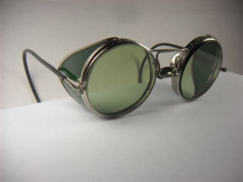 Vintage Ao Safety Glasses Nice Green Lens And Side Shields Steampunk Goggles Sunglasses