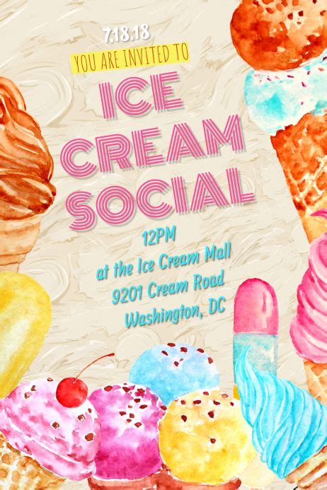 Ice Cream Social Ice Cream Social Ice Cream Social Invitations Ice