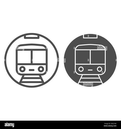 Metro Train Line And Solid Icon Railway Transport Symbol Subway