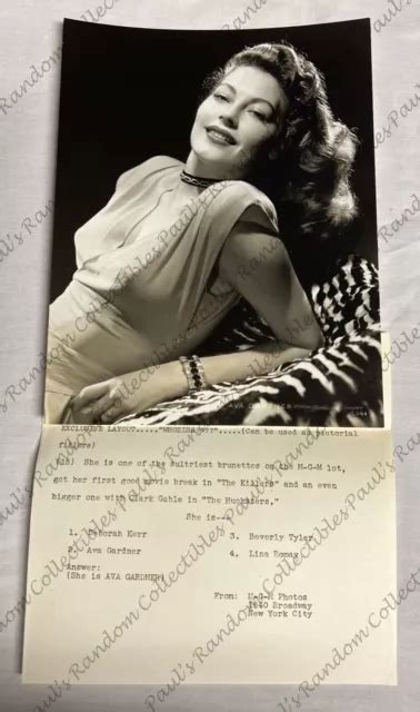 Vintage Original Mgm Ava Gardner Publicity Photo White Dress Trivia