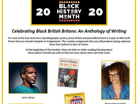 Celebrating Black British Writers An Anthology And Related Resources