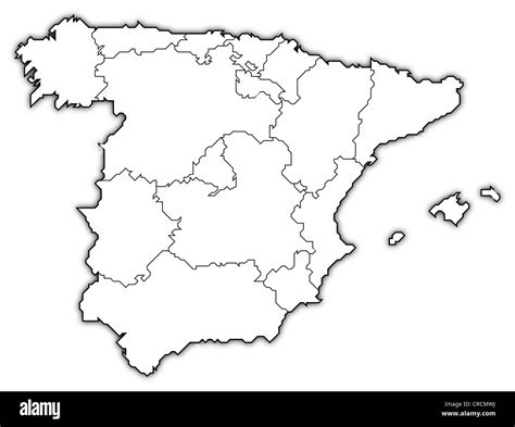 Mappa Politica Della Spagna Con Le Varie Regioni Foto Stock Alamy