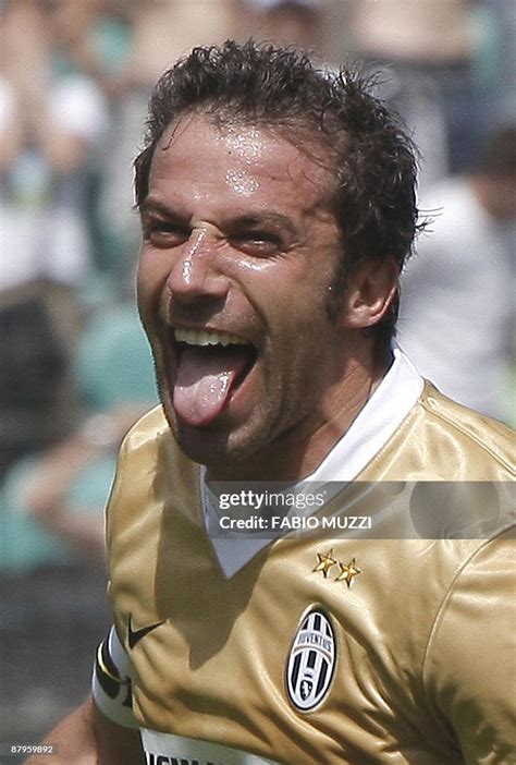 Juventus Alessandro Del Piero Celebrates After Scoring Against Siena