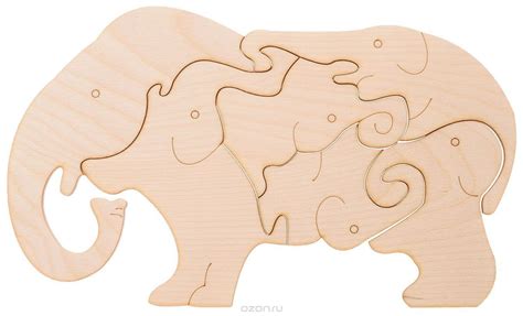 Project Of A Wooden Puzzle Elephant Model For Cnc Machining Etsy