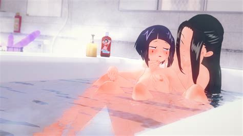 Rule 34 2girls 3d Bathroom Breast Grab Embarrassed Female Female Only Kyoka Jiro Momo