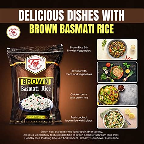 Taj Gourmet Brown Basmati Rice Naturally Aged 5 Pounds Resealable