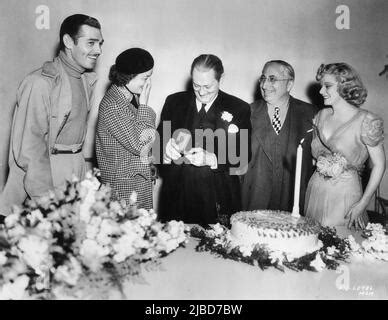 CLARK GABLE MYRNA LOY And JEAN HARLOW Celebrate LIONEL BARRYMORE S Th Birthday On April Th