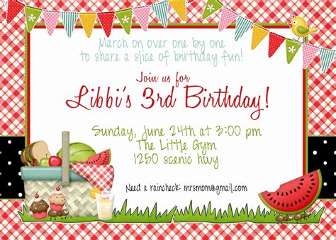 √ 25 Free Downloadable Picnic Invitation Template in 2020 | Picnic