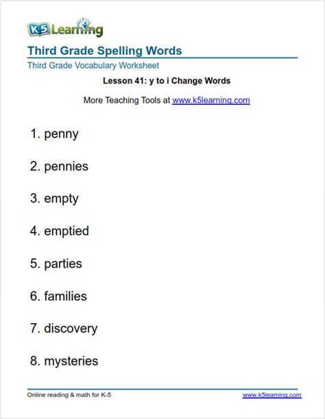 During the early part of the 1st week, children will compile their spelling list. Third Grade Spelling Words | K5 Learning
