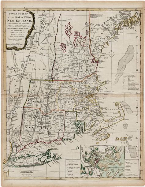 Commonwealth of new england county map 1643 to 2017 imaginarymaps. Bowles' "Seat of War in New England," in lovely early ...