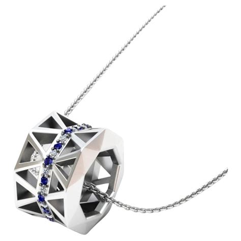 Unique White Diamond Elegant White 18k Gold Pendant For Her For Him For