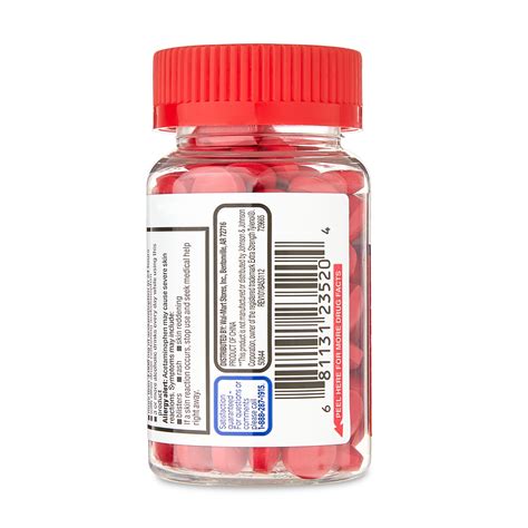 Equate Extra Strength Acetaminophen Red Sweet Coated Tablets 500 Mg