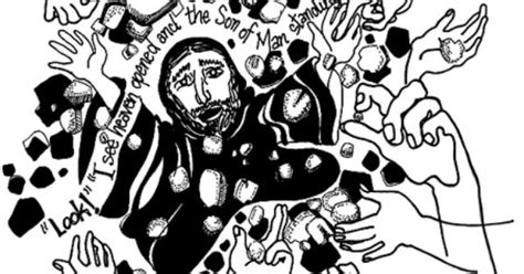 9 x 12 yellow construction paper, 4 x 7 tan construction paper, 4 x 12 brown construction paper, scraps of dark brown or gray, tan, white, and various bright colors of paper, two cotton balls, marker, crayons, scissors, glue. the stoning of stephen coloring pages | The Stoning of ...