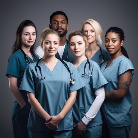 premium ai image diverse group of nurses and doctors