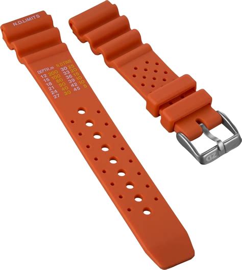 Dive Watch Strap By Zuludiver Ndl Type For Citizen Orange 22mm