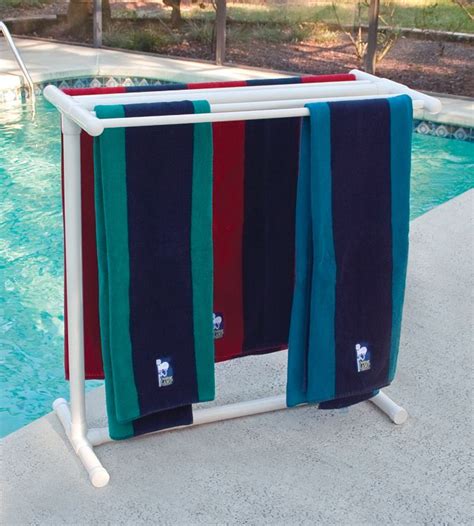 Another Towl Rack Idea Easy To Do Towel Rack Pool Pool Towels Pvc