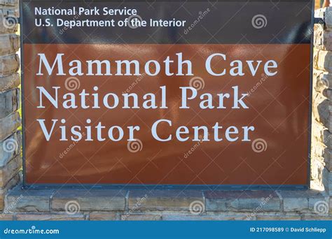Mammoth Cave National Park Visitor Center Sign Editorial Stock Image