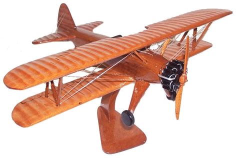 Stearman Biplane Model Wooden Model Airplanes Aircraft Out Of Wood