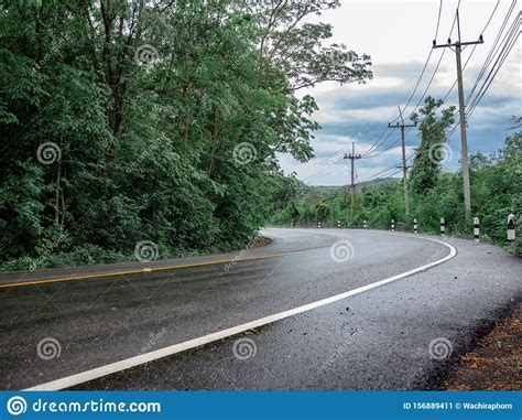 Road With Trees On Both Sides Stock Image Image Of Composite Highway