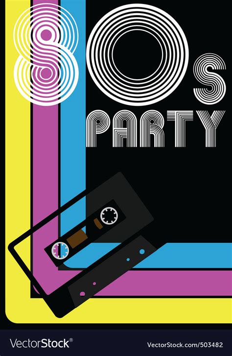 80s party poster royalty free vector image vectorstock