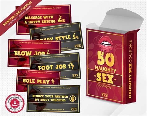 printable naughty sex coupons with box 50 kinky sex cards sex coupons for him last minute