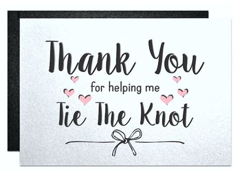 Thank You For Helping Me Tie The Knot Thank You Card For