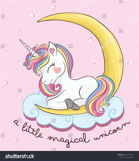 Cute Magical Unicorn Vector Illustration Stock Vector Royalty Free