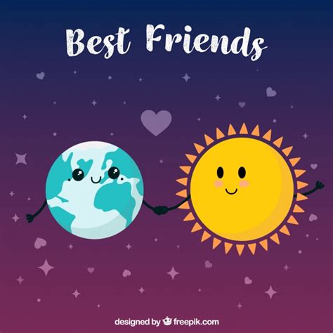 ✓ free for commercial use ✓ high quality images. Best friends background with the earth and the sun Vector ...